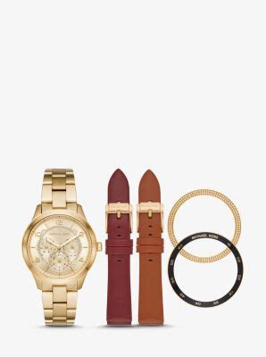 michael kors leather strap mens watches|Michael Kors interchangeable watch band.